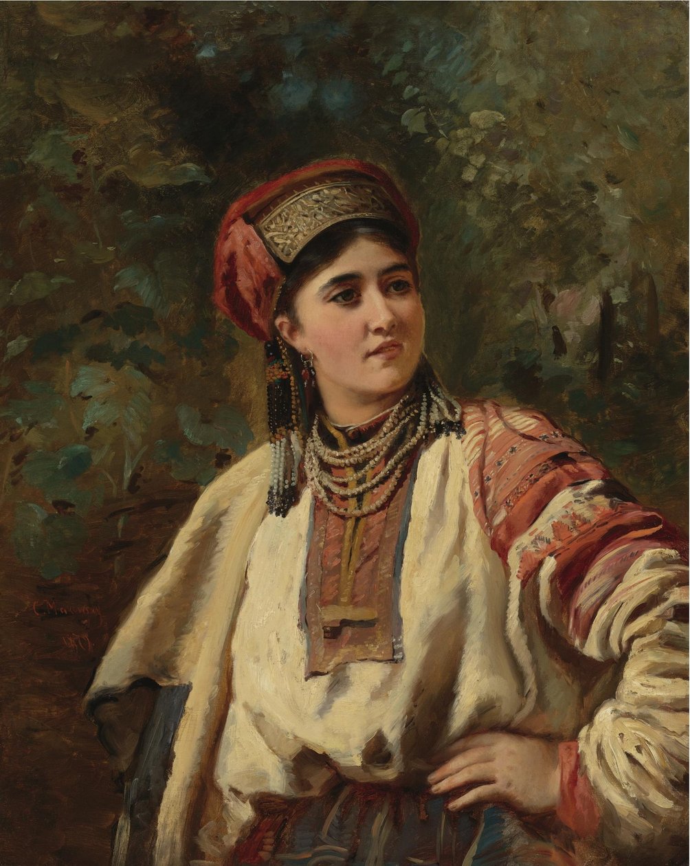 Konstantin Makovsky - Kvinde i nationaldragt af Konstantin Makovsky