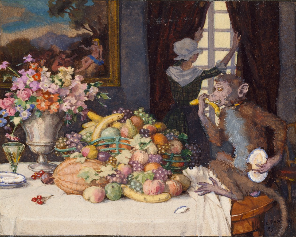 Greedy Monkey, 1929 af Konstantin Somov