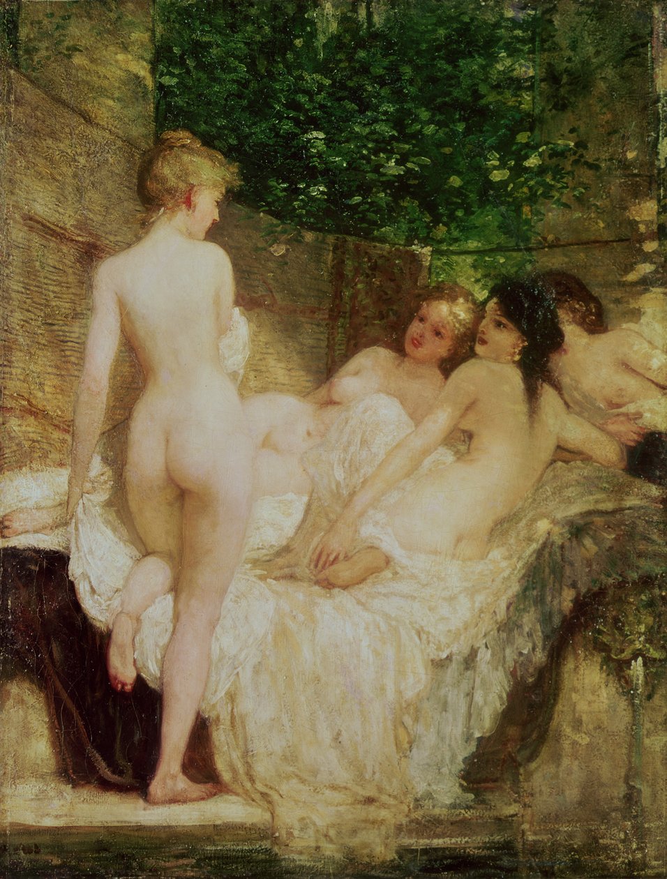 Efter badet, ca.1880 af Károly Lotz