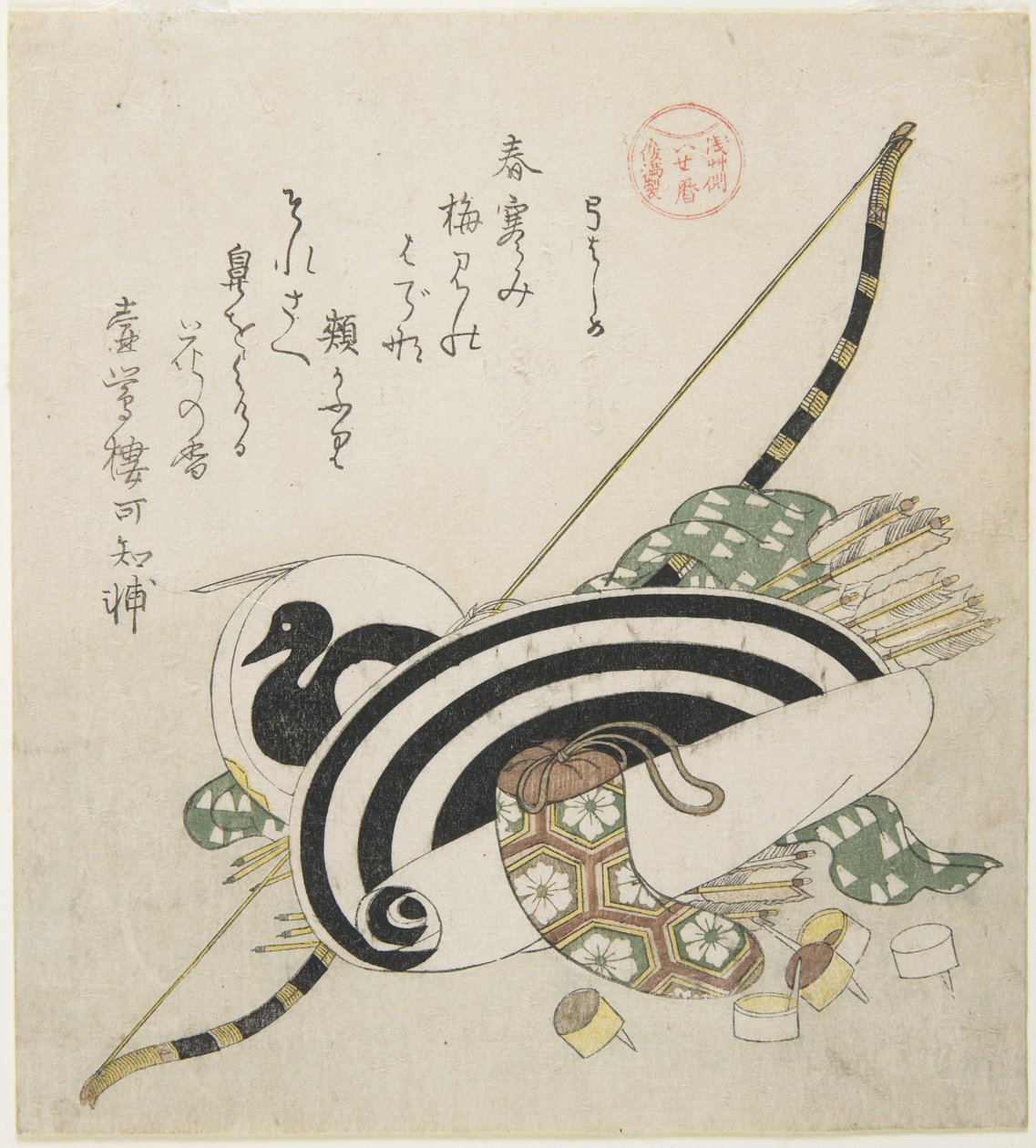 Træk en bue, ca. 1815 af Kubo Shunman