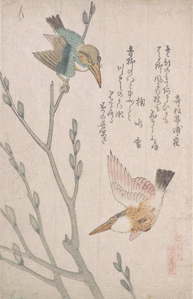 Isfugle og fissepil, 1800-tallet. af Kubo Shunman