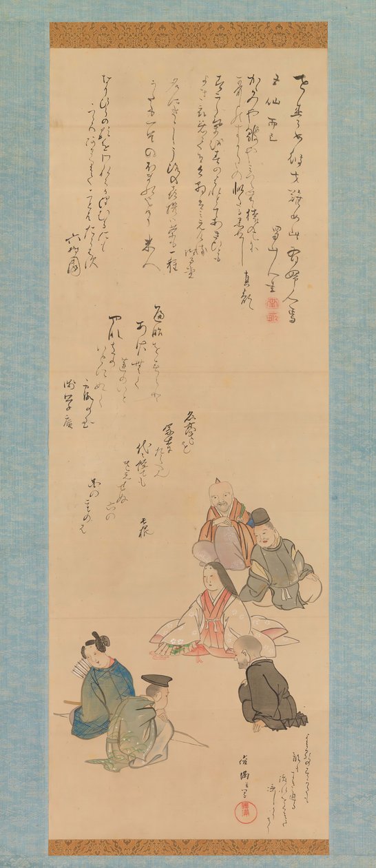 De seks poetiske udødelige, ca. 1810. af Kubo Shunman