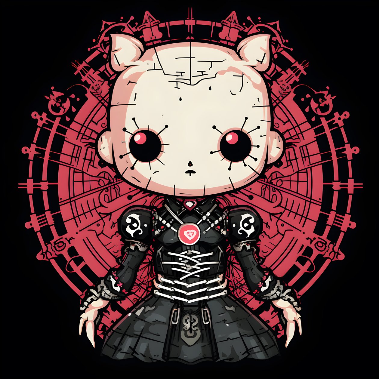 Hello Kitty als Pinhead Shirt Design 3 af Kurt Heppke