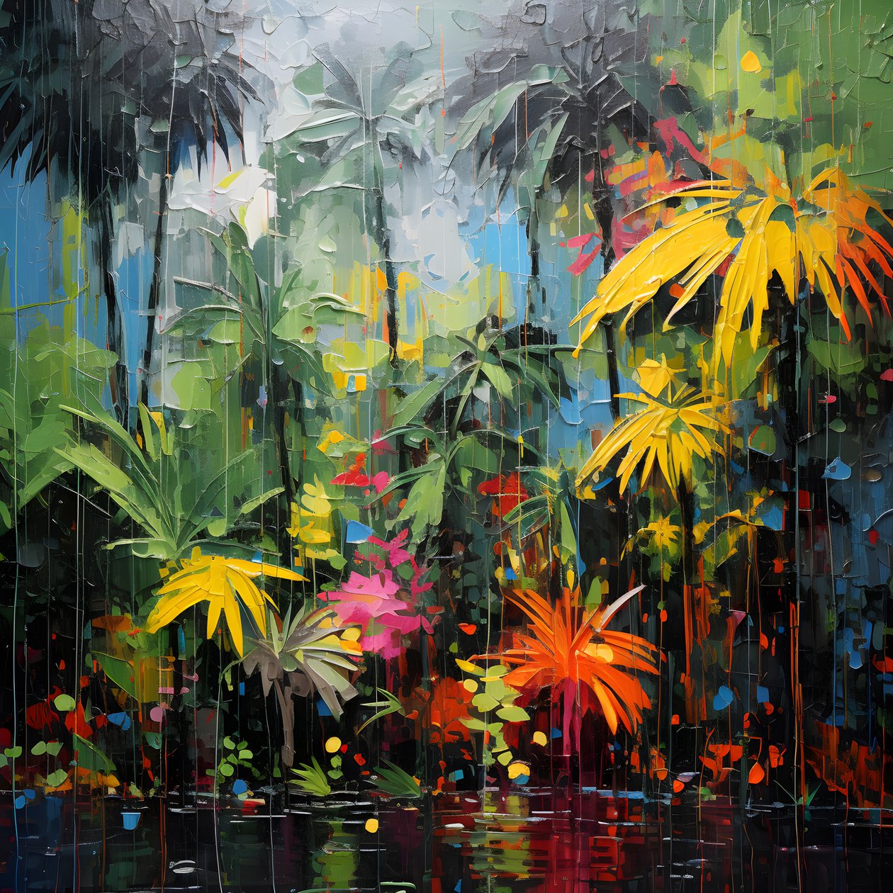 en regnfuld farverig jungle 4 af Kurt Heppke