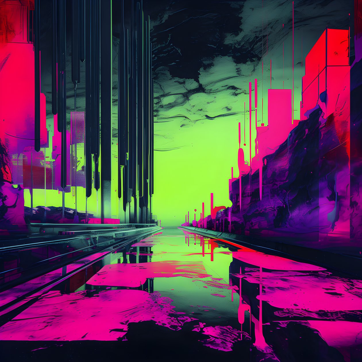 surrealistisk abstrakt landskab 4 af Kurt Heppke