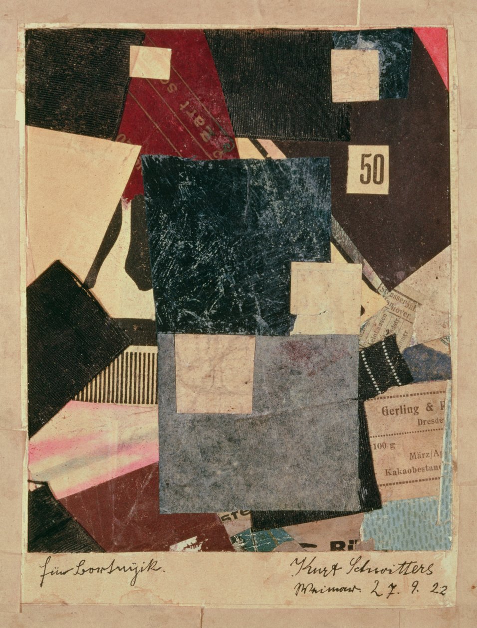 Komposition, 1922 af Kurt Schwitters