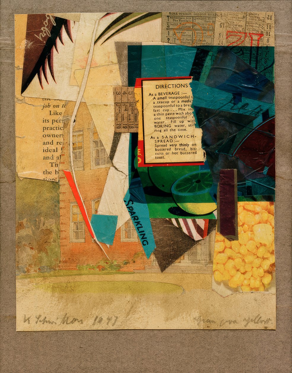 Grøn over gul af Kurt Schwitters