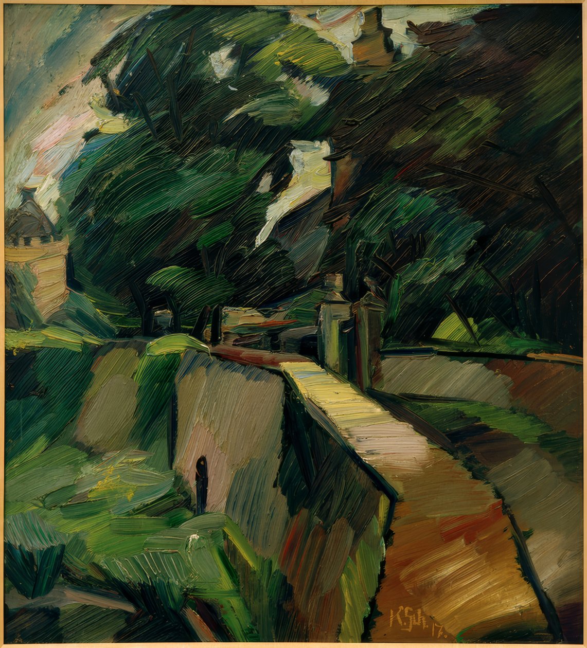 Landskab fra Opherdicke / Gutshof Opherdicke af Kurt Schwitters