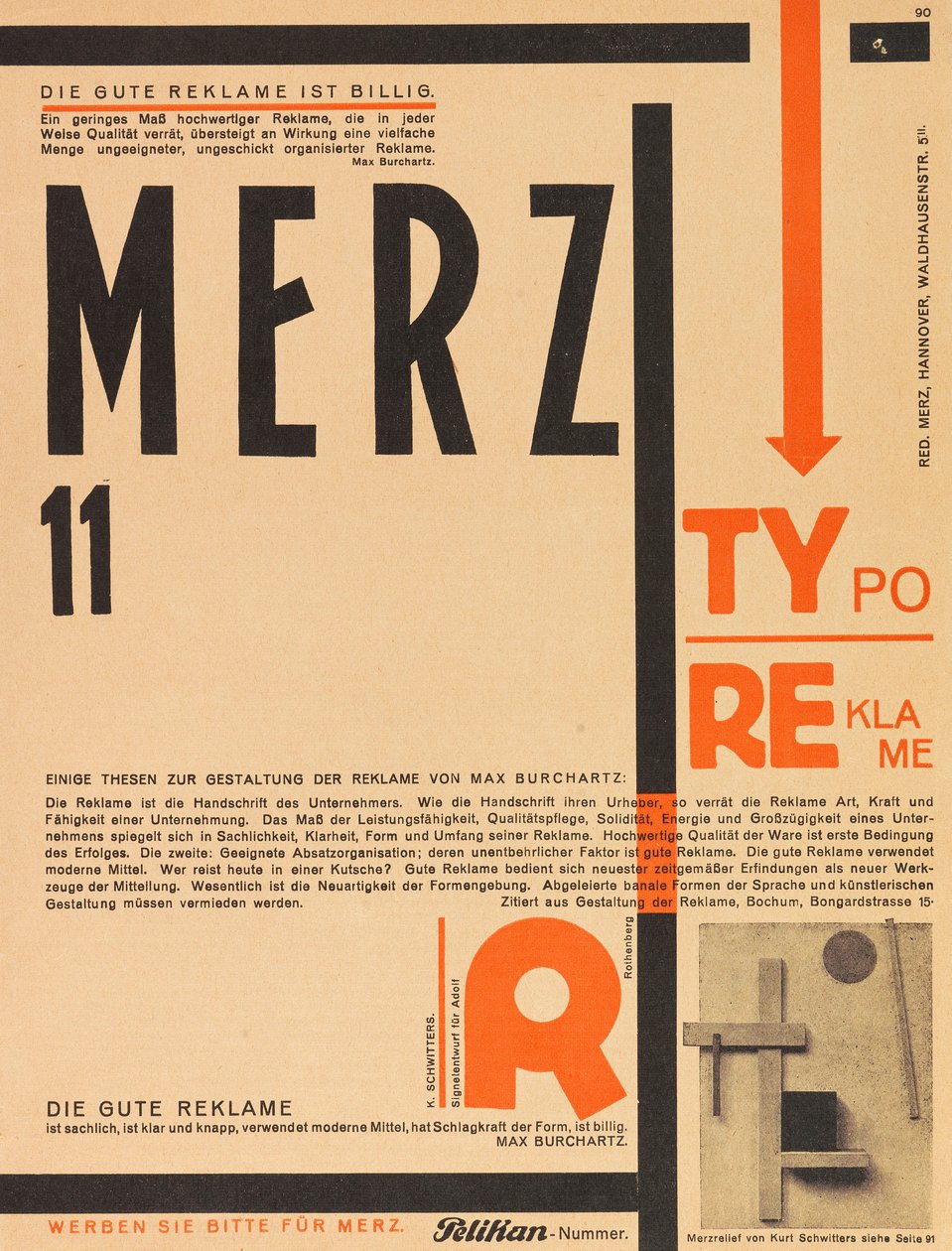 Merz 11. Typoreklame, 1924. af Kurt Schwitters