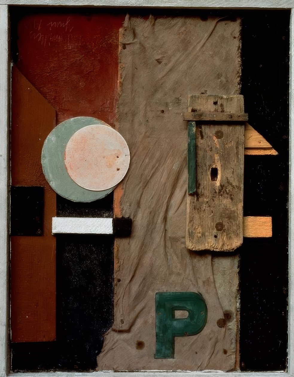 Merzbild P pink af Kurt Schwitters
