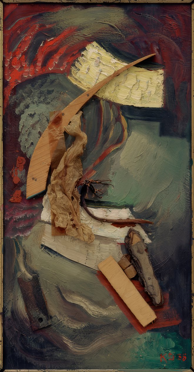 Merzbild med alger af Kurt Schwitters