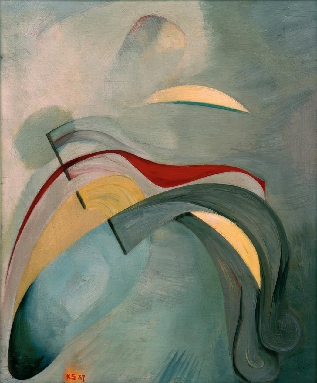 Rød streg (1) af Kurt Schwitters