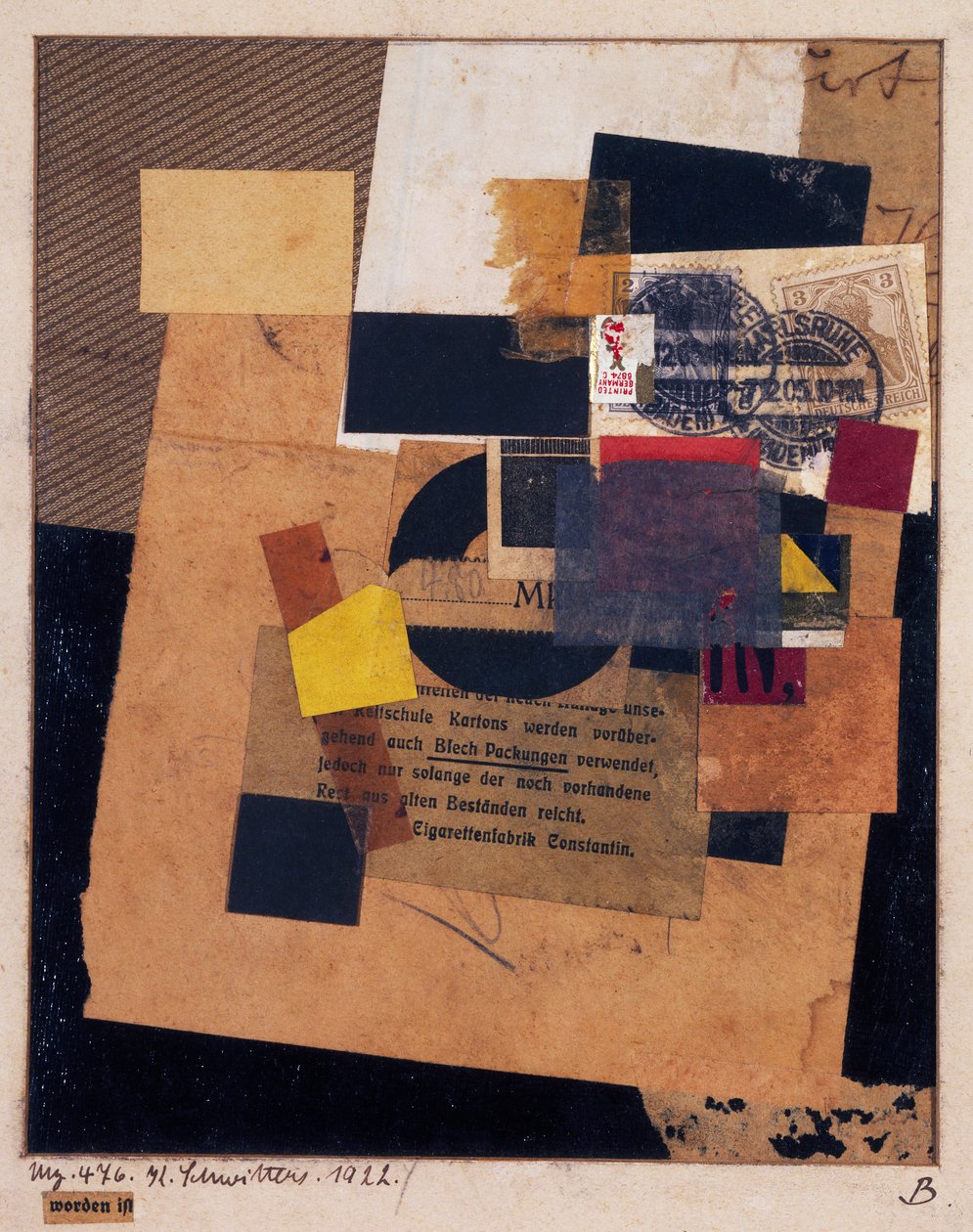 "Worden er" 1922 (collage) af Kurt Schwitters