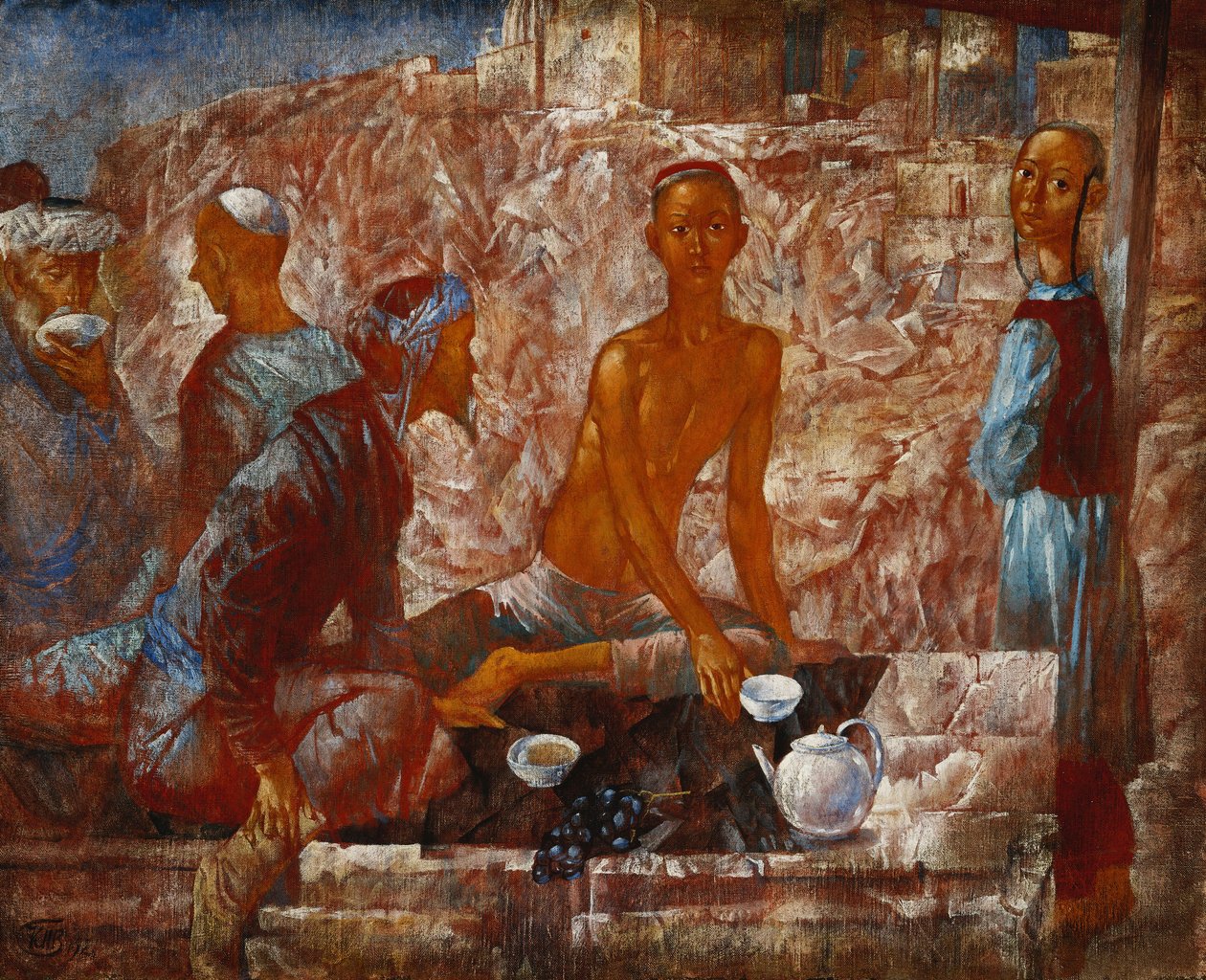Samarkand Scene af Kuzma Sergeevich Petrov Vodkin