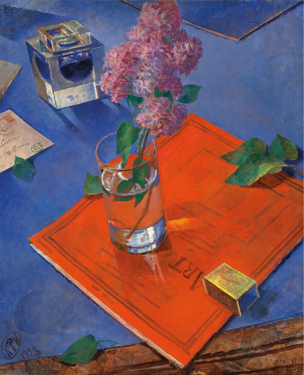 Stilleben med lilla, 1928. af Kuzma Sergeevich Petrov Vodkin