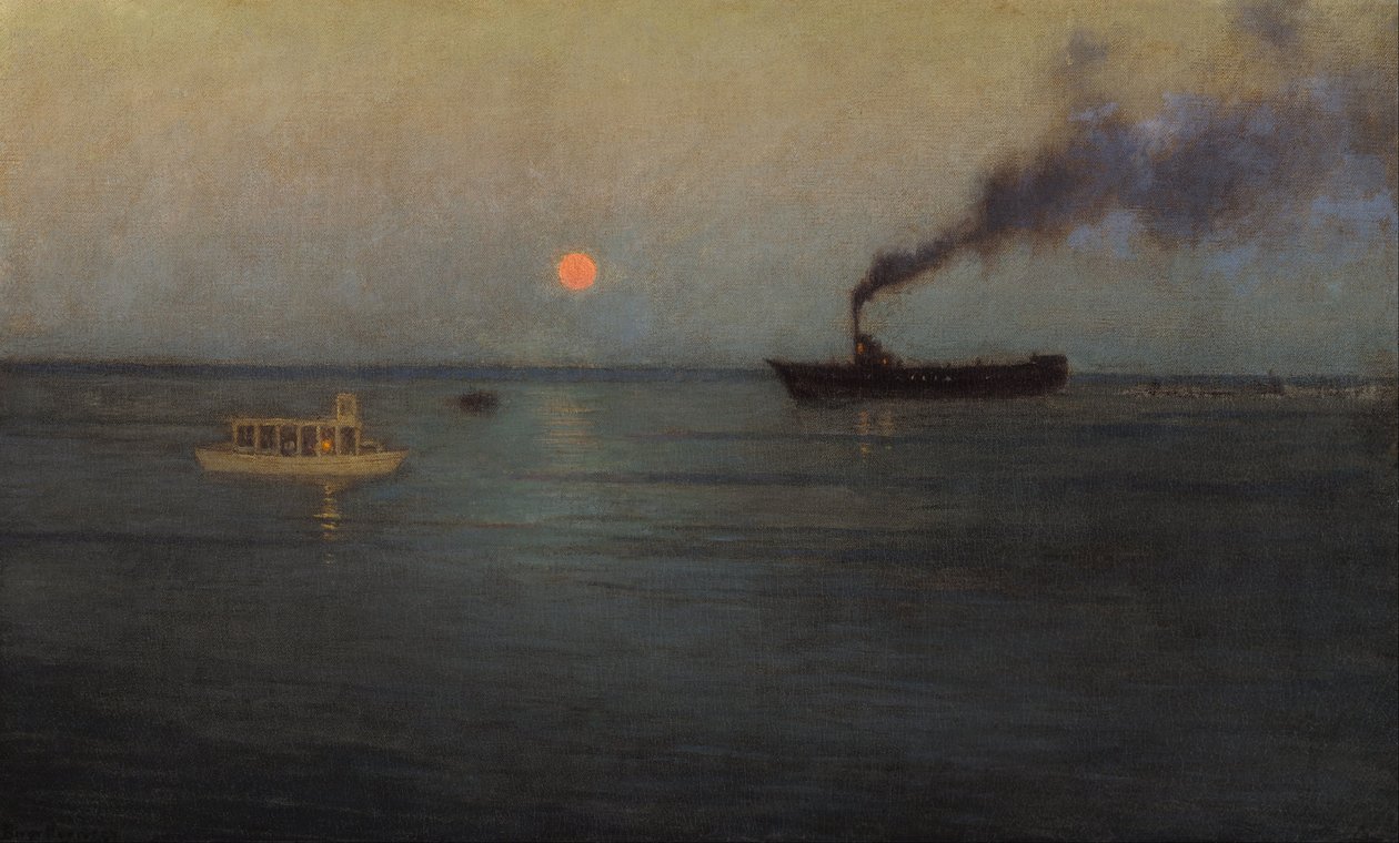 Rosy Moon Off Charleston Harbour af Lowell Birge Harrison