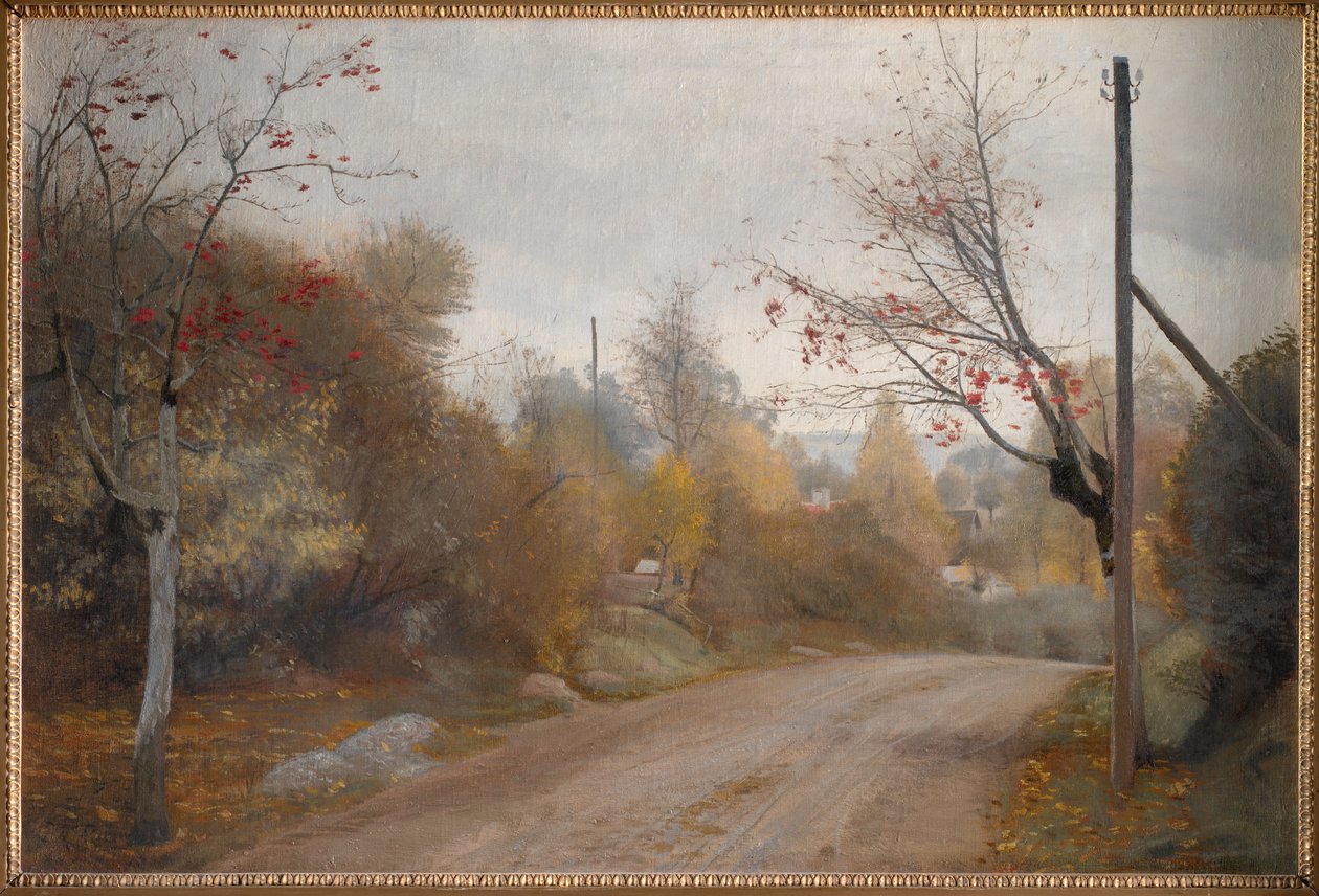 Vejen ved Mogenstrup, Sjælland. Efterår af Laurits Andersen Ring