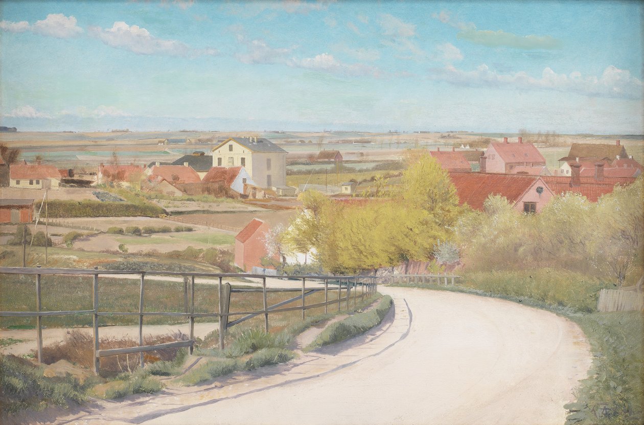 Udsigt fra en vej ved Næstved, Sjælland af Laurits Andersen Ring