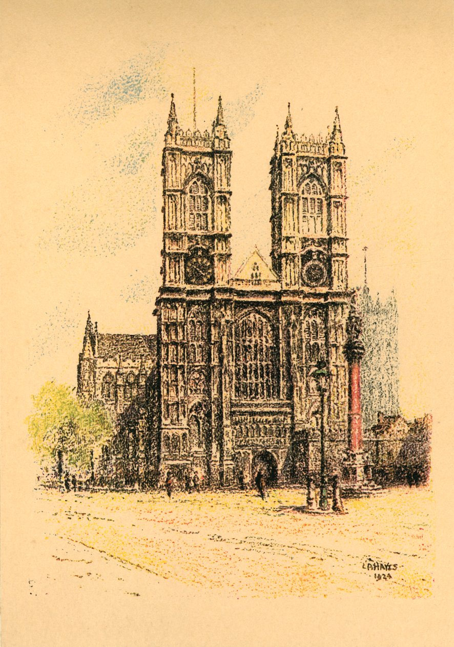 Westminster Abbey, 1924. af L. A. Hayes