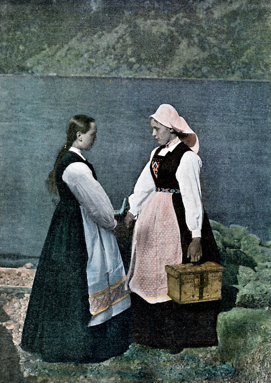 Postkvinde, Sognafjorden, Norge, c1890 af L Boulanger
