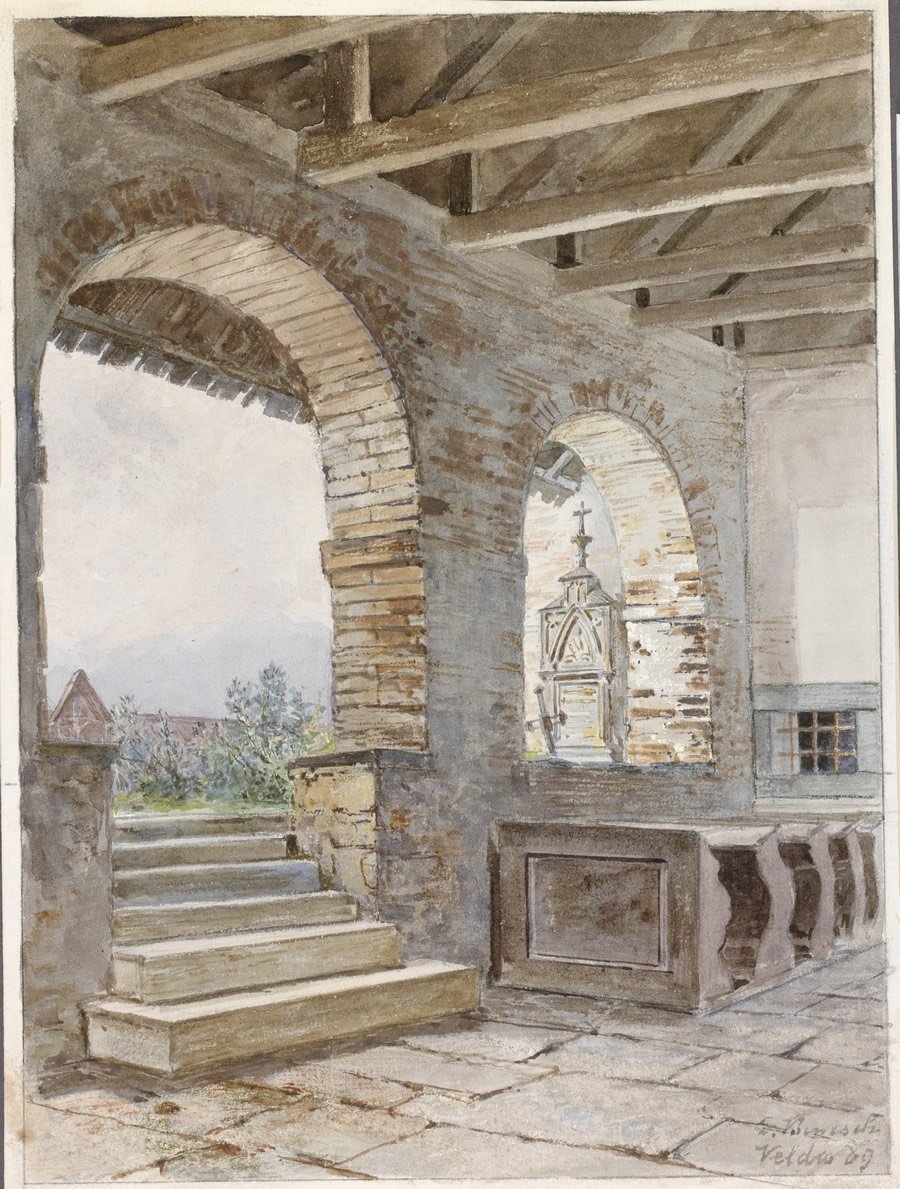 Forhuset i den gamle sognekirke i Bledun af Ladislav Benesch