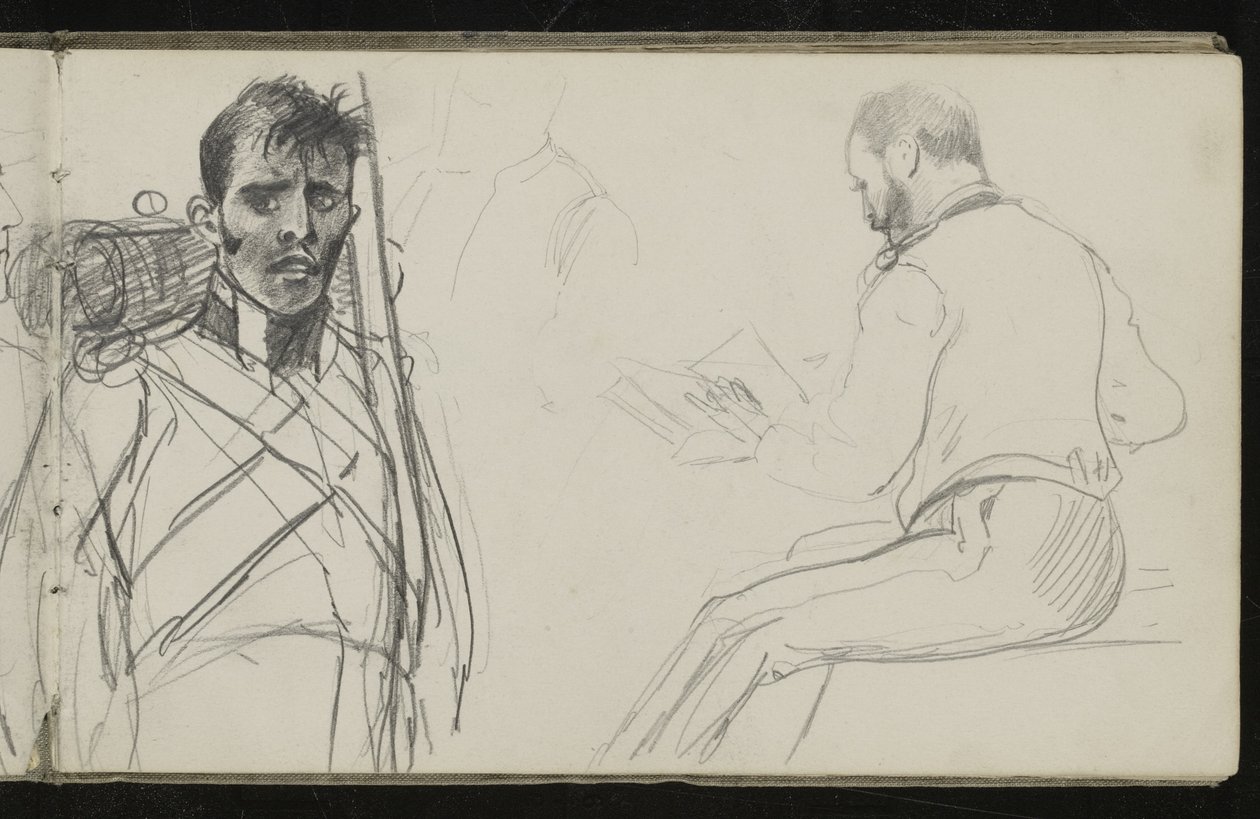 Studie til "Dawn of Waterloo", 1893 af Lady Butler