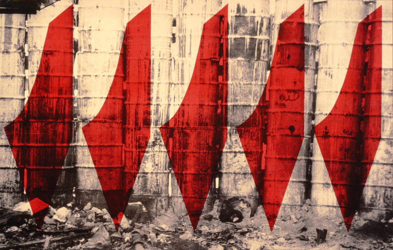 Barriers to Statehood, 1992 (screen print på lærred) af Laila Shawa