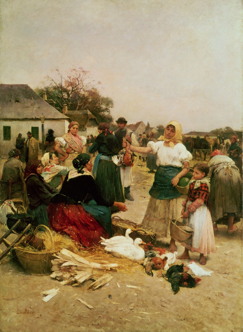 Fjerkræmarkedet, 1885 af Lajos Deak Ebner