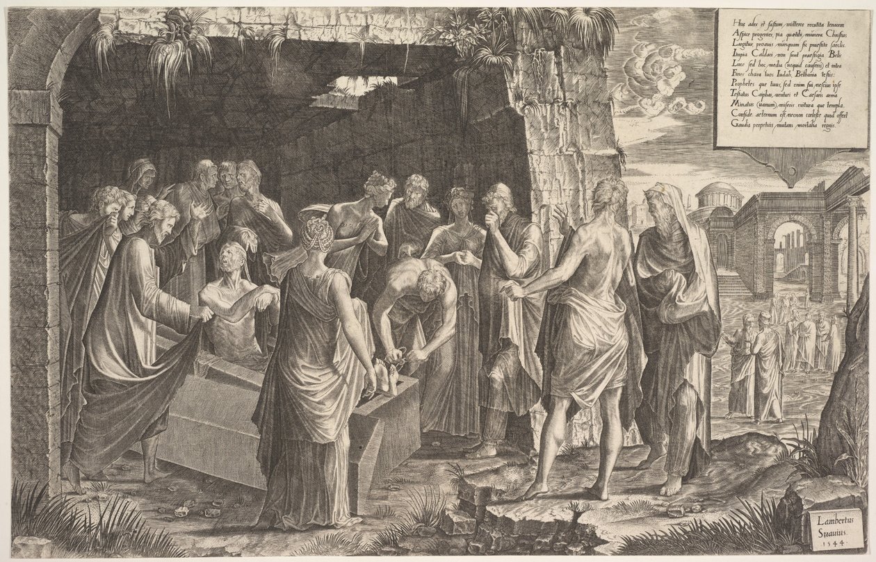 Rejsning af Lazarus, 1544. af Lambert Suavius