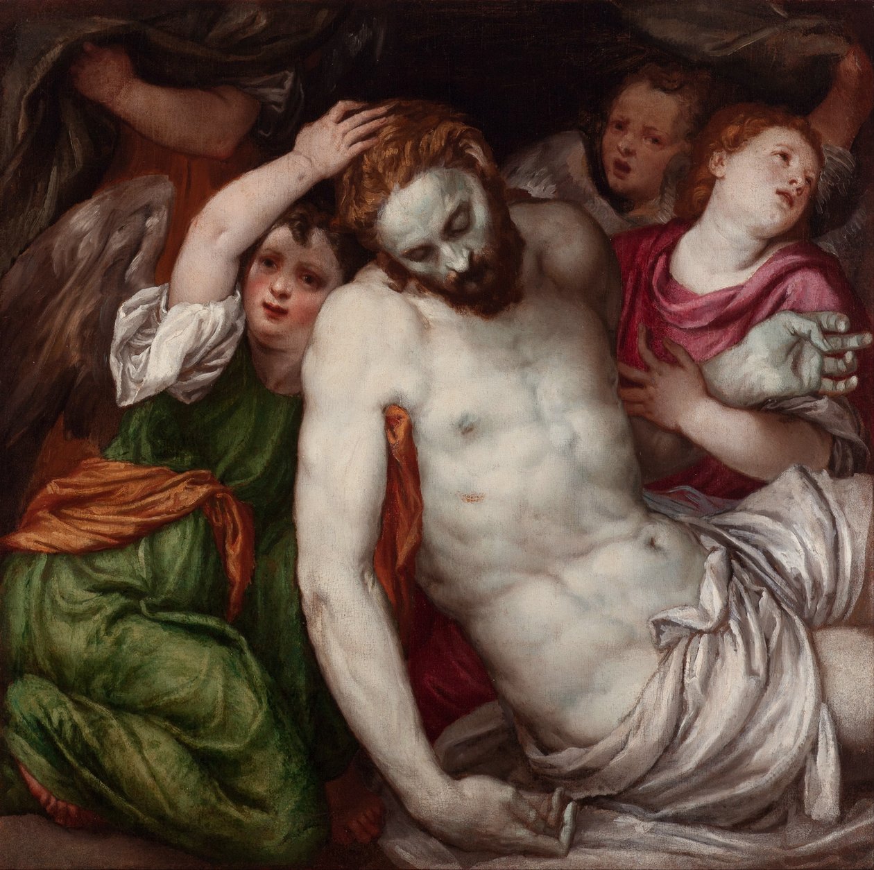Pietà med engle af Lambert Sustris