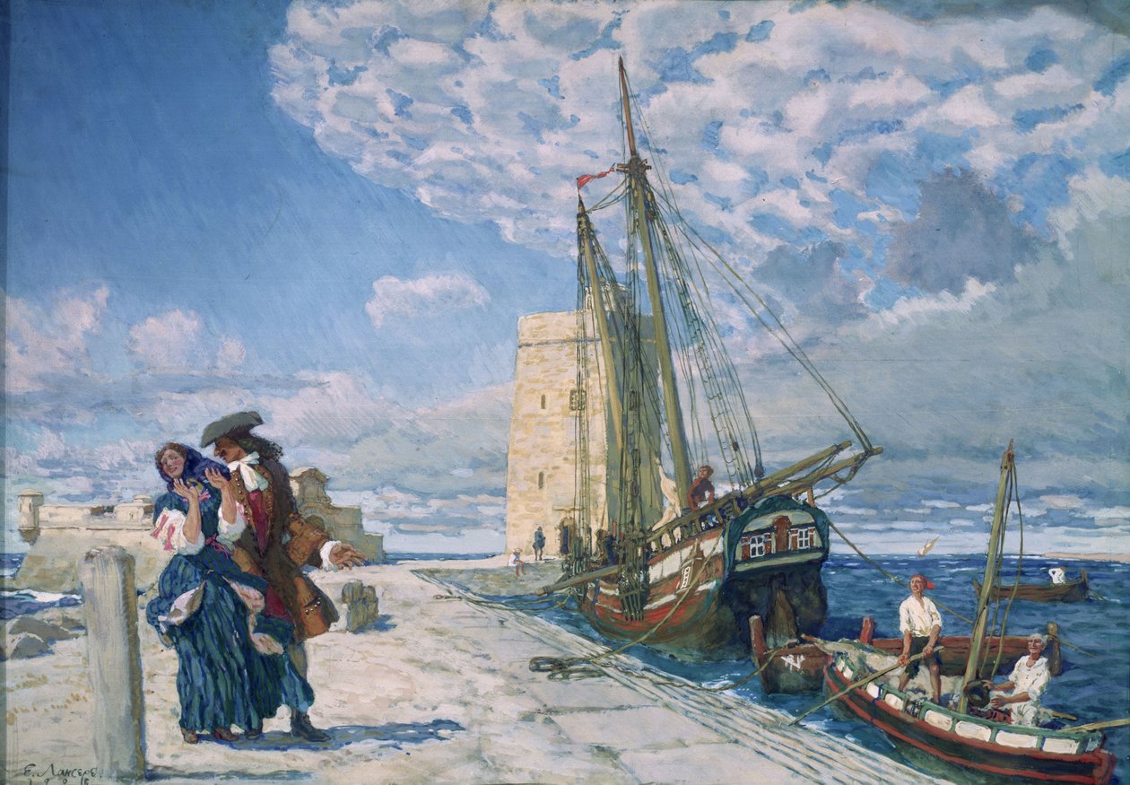 Gå langs molepromenaden, 1908 af Lanceray
