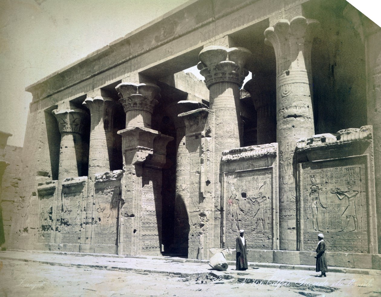 Tempelfacade, Edfu, Egypten, 1800-tallet af Langaki