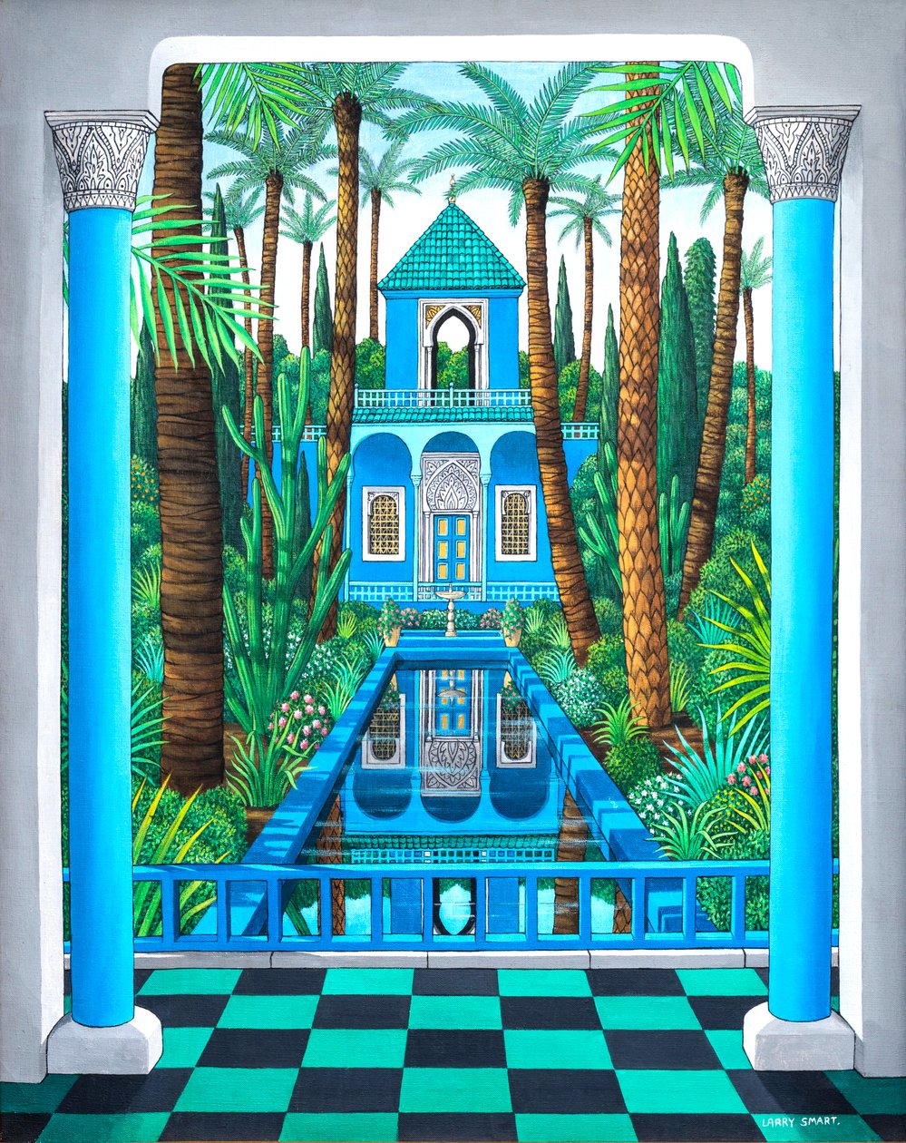 Marjorelle Reflections, 1998 (akryl) af Larry Smart