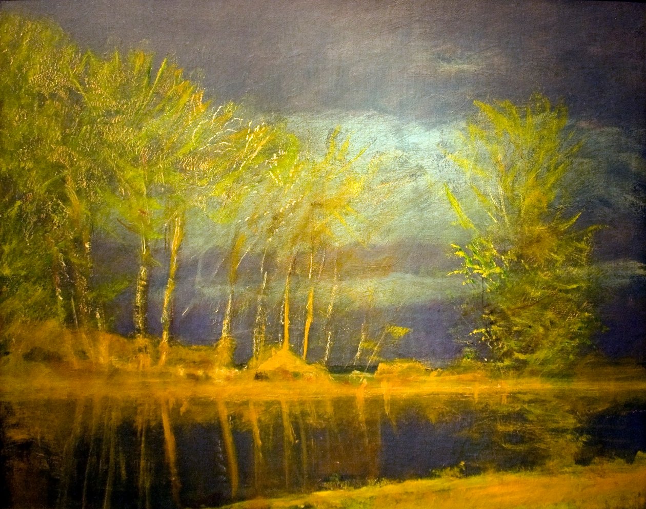 Aprilisi firs spring stormEngelsk: Lights_in_April_Spring_Stormn af Laszlo Mednyanszky