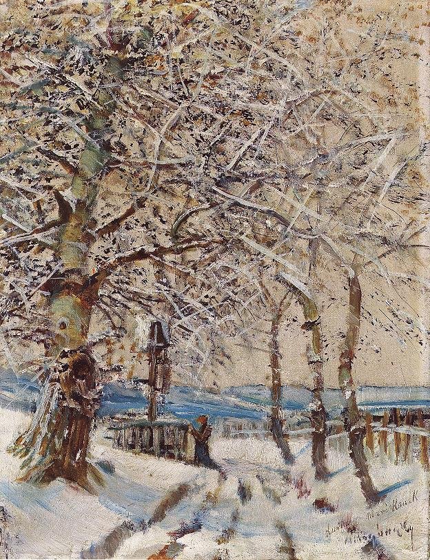 Træer med Hoar-frost af Laszlo Mednyanszky
