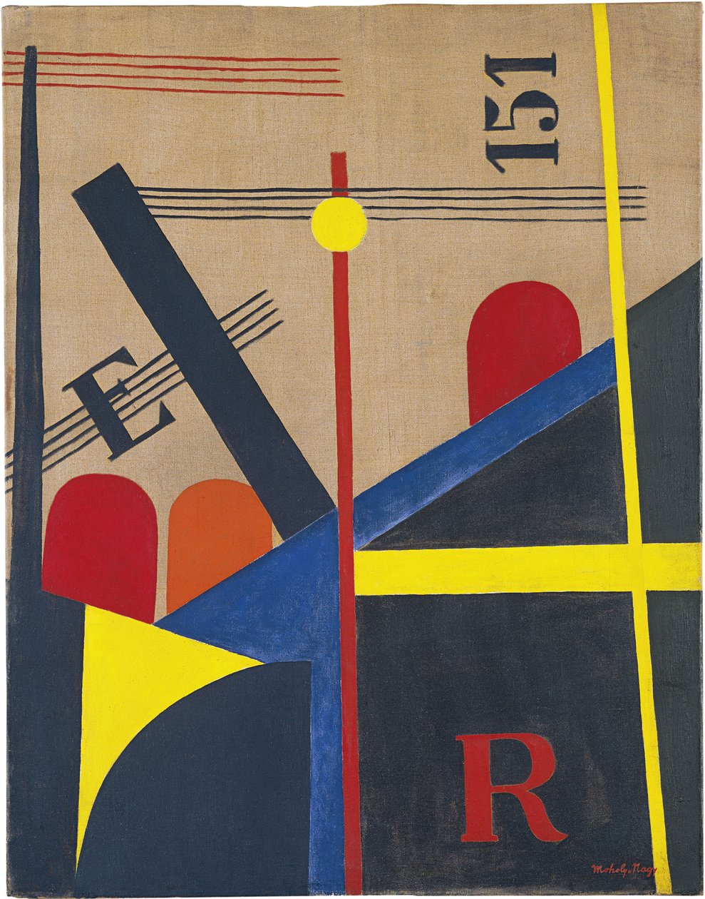 Stort Jernbanemaleri, 1920 af Laszlo Moholy Nagy