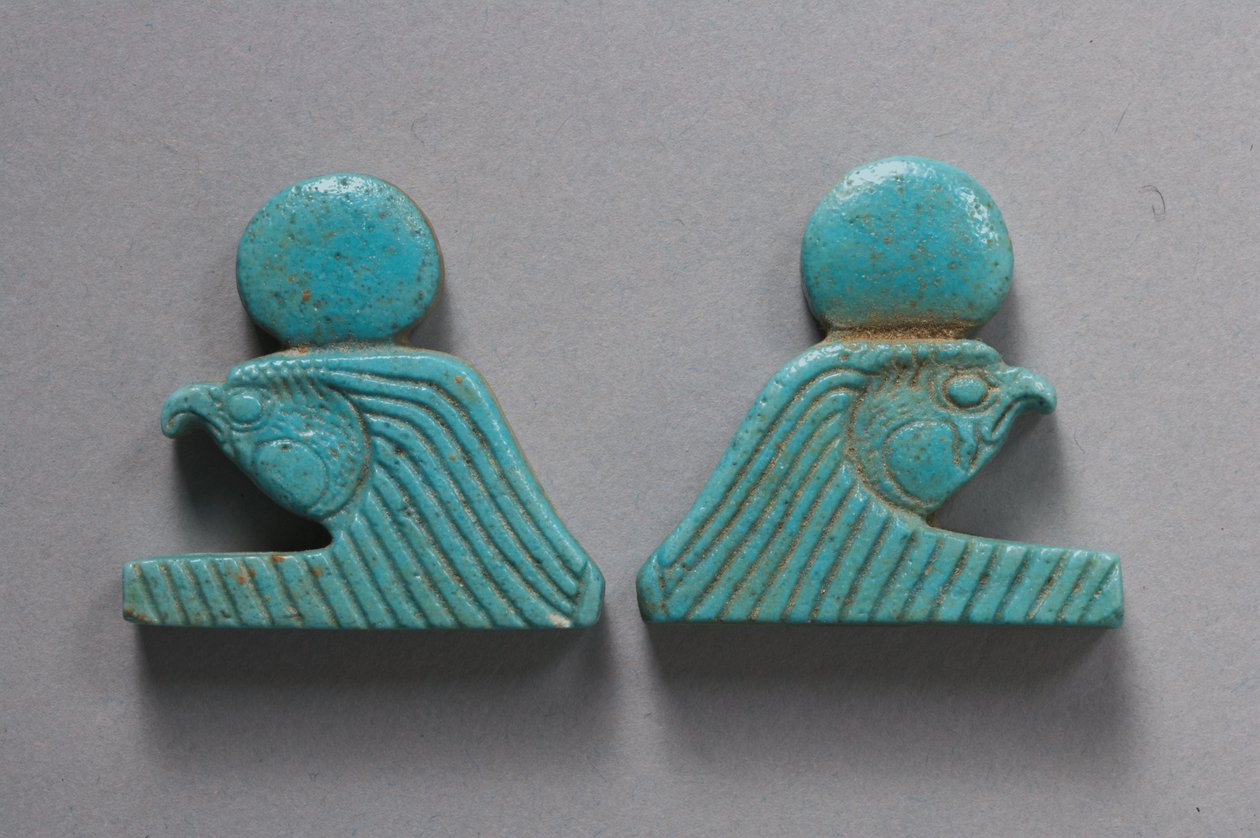 Falkehovedet halskæde terminaler (fajance) af Late Period Egyptian