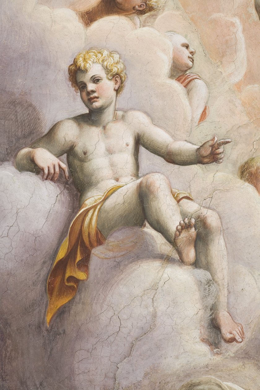 Adam blandt engle, 1556 (detalje af 3498897) af Lattanzio Gambara