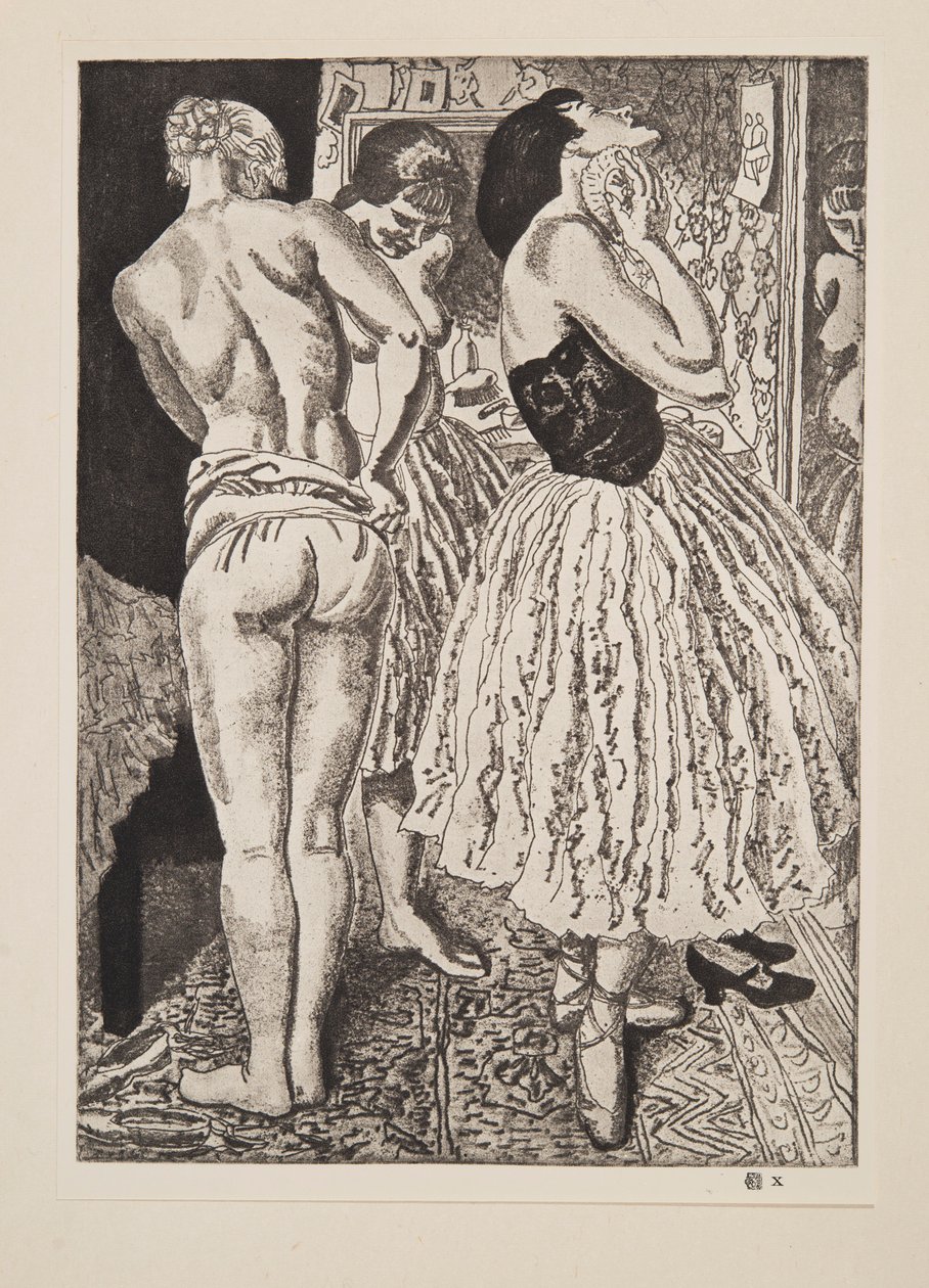 Three Graces of the Ballet, pub. 1927. af Laura Knight