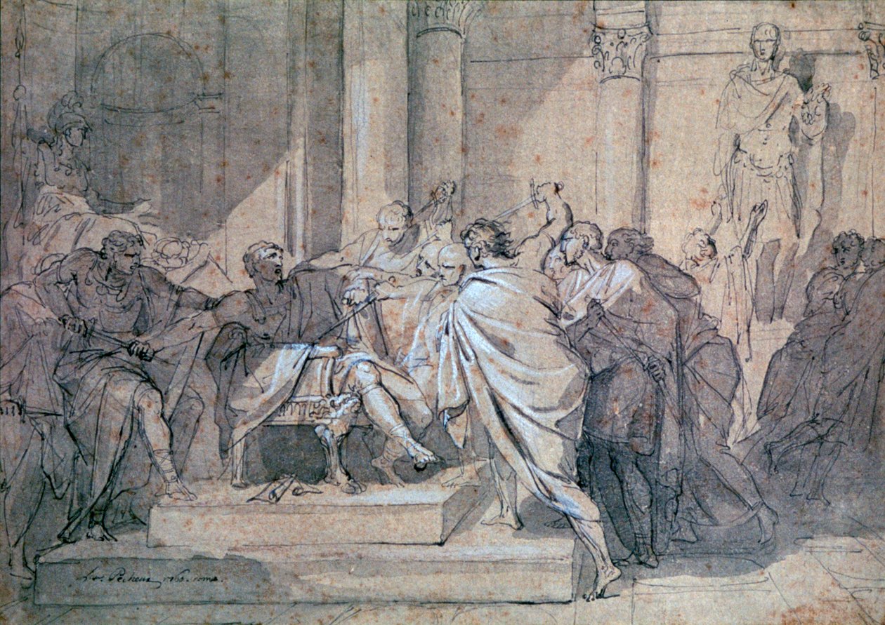 Mordet på Julius Cæsar, c1749-1821 af Laurent Pecheux
