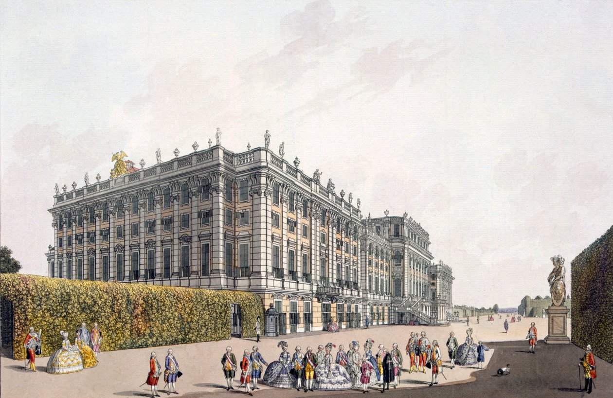 Udsigt over slottet Schönbrunn, Wien, 1792 af Laurenz Janscha