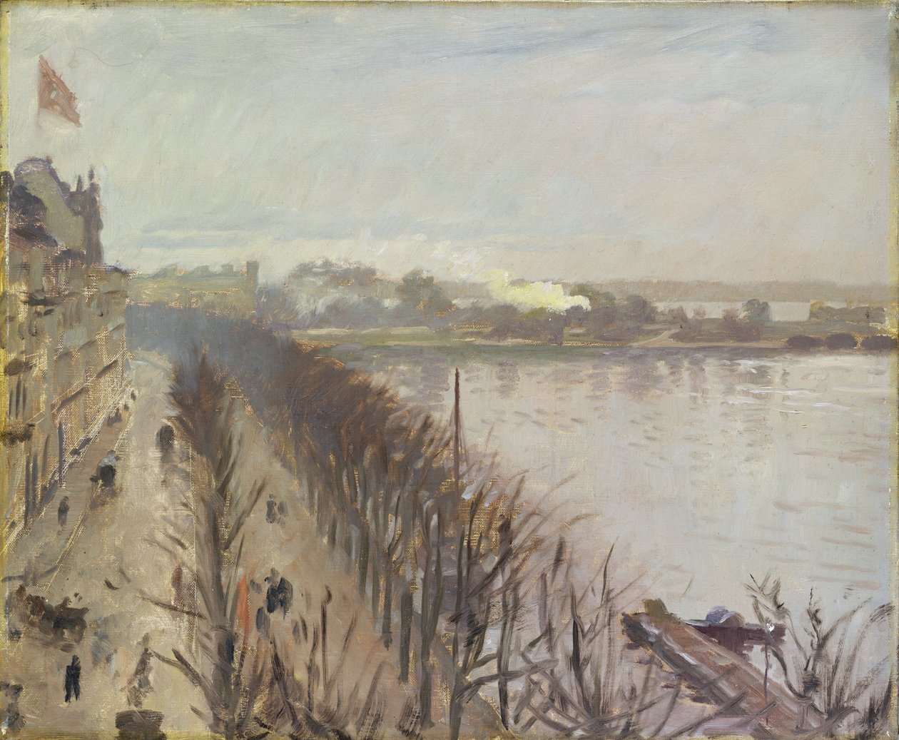 Indre Alster og Neuer Jungfernstieg i Hamborg af Laurits Regner Tuxen