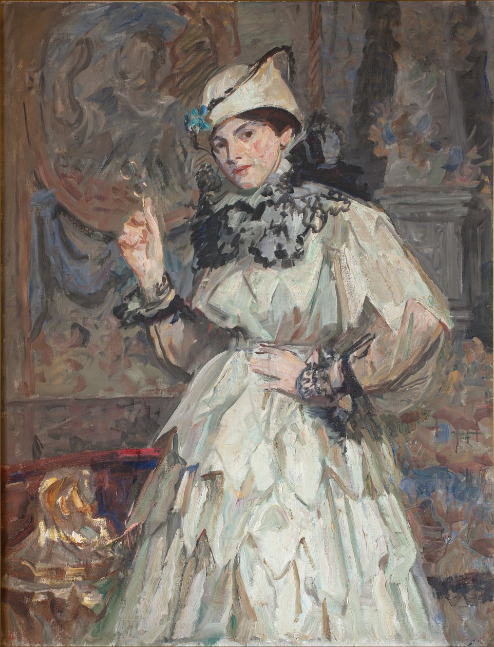 Kunstnerens datter i fancy kjole af Laurits Regner Tuxen