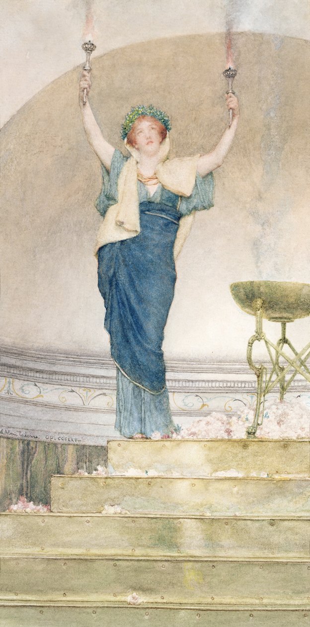 A Priestess of Hymen (wc på papir) af Lawrence Alma Tadema