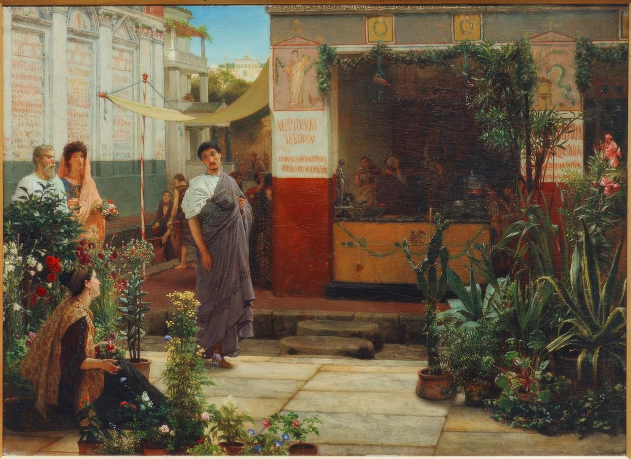 Blomstermarkedet af Lawrence Alma Tadema