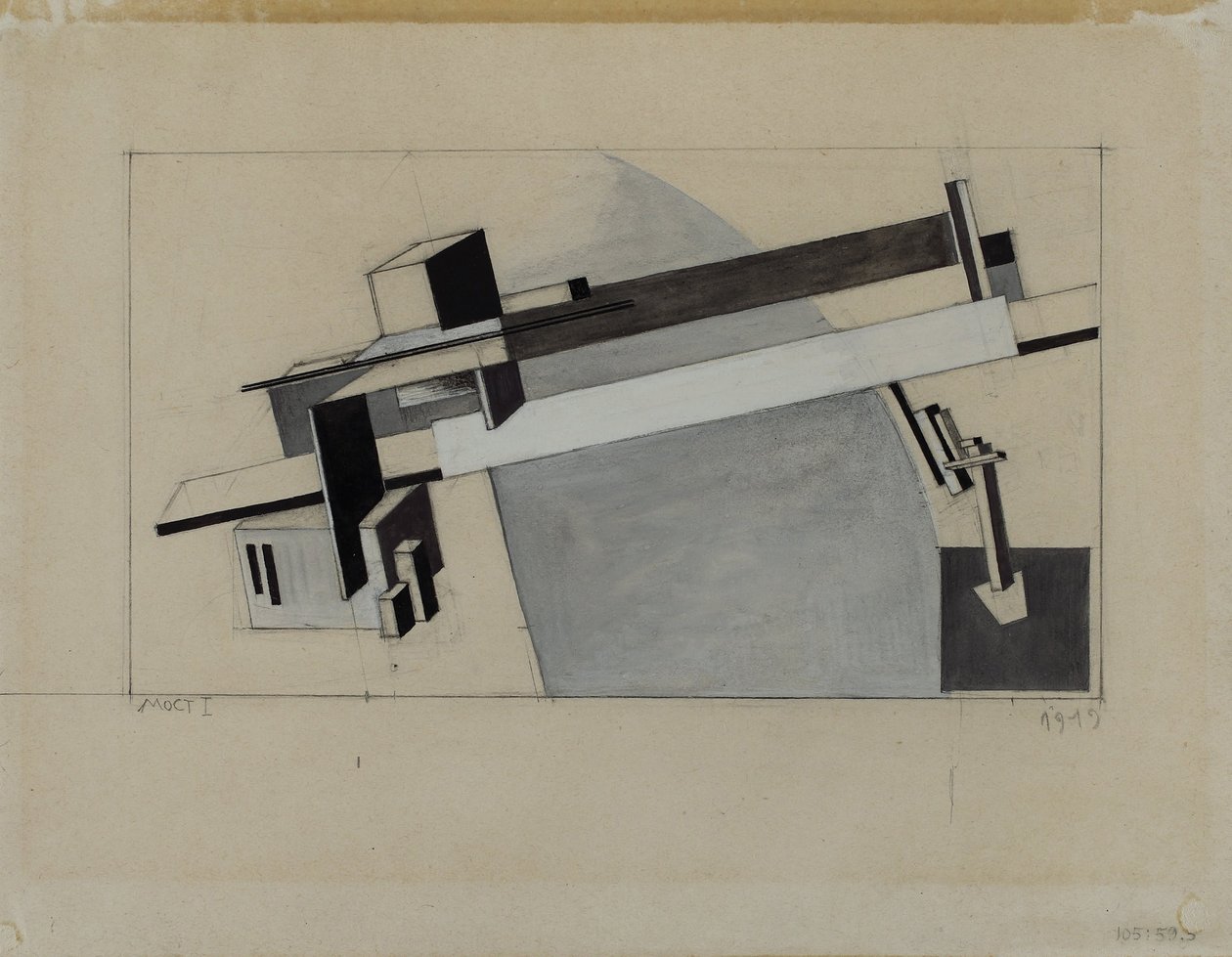 Proun Study 1A (Proun S. K.) Broen af Eliezer Markowich Lissitzky