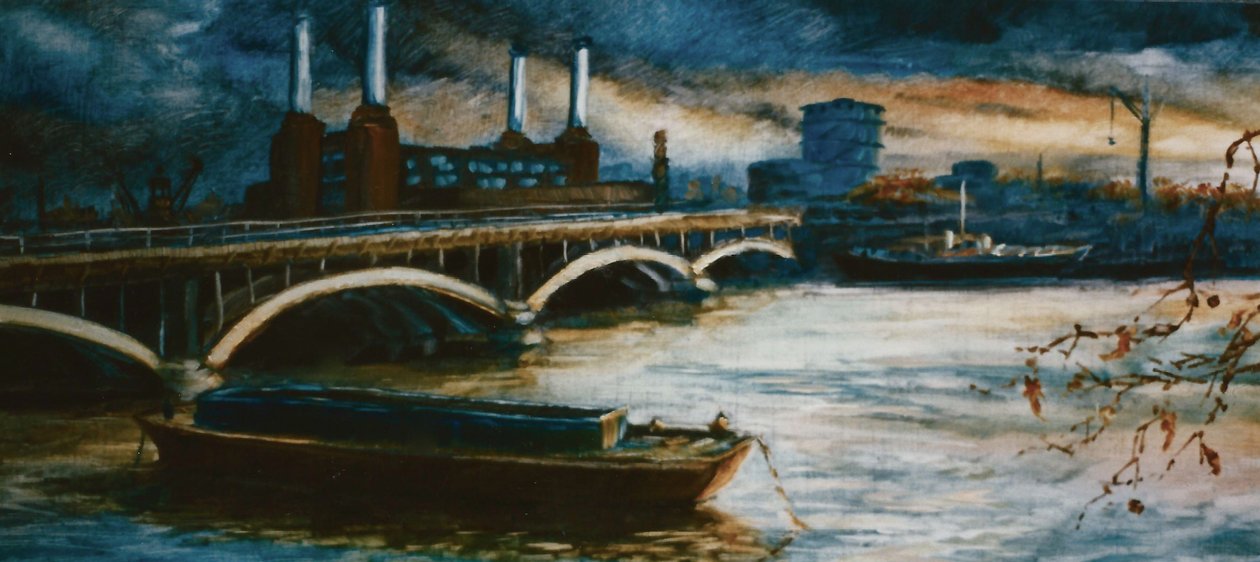 Thames Lighter Boat, 2000 (olie på papir) af Lee Campbell