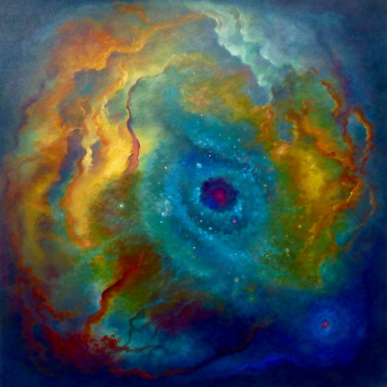 Nebula Malachite, 2023 (olie på lærred) af Lee Campbell