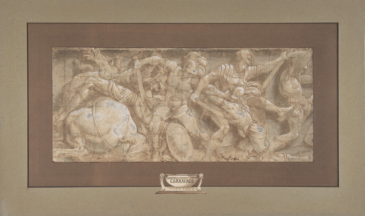 Slagscene, 1511-87. af Lelio Orsi