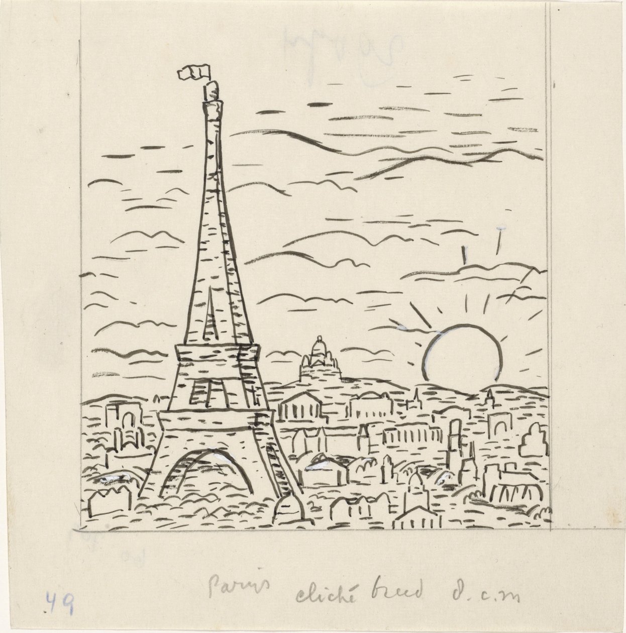 Udsigt over Eiffeltårnet i Paris af Leo Gestel